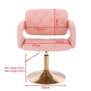 Vanity Chair Νarcissus Gold Base Pink Color - 5400184 