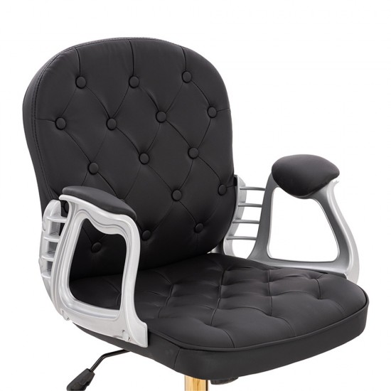 Stylish Chair Pu Black Gold- 5400389