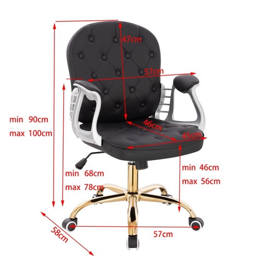 Stylish Chair Pu Black Gold- 5400389