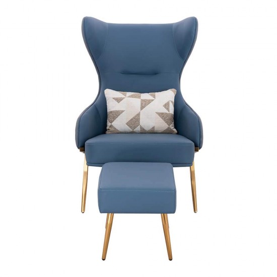 Lounge Chair and relax stool Grey Blue-5470116 PEDICURE THRONES-ΠΟΛΥΘΡΟΝΕΣ SPA