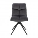 Beauty Chair Velvet Dark Grey με πλήρη περιστροφή-5470240