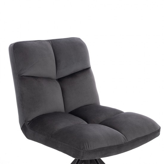 Beauty Chair Velvet Dark Grey με πλήρη περιστροφή-5470240