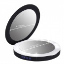 USB Round compact Power Bank Led makeup mirror Black 9cm - 6900000 BEAUTY & STORAGE  BOXES