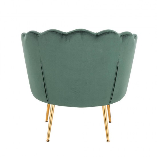 Shell Luxury Beauty Chair Velvet Dark Green Gold-5470254 BEAUTY & LOUNGE CHAIRS