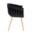 Nordic Style Luxury Beauty Chair Velvet Black Gold-5400367 BEAUTY & LOUNGE CHAIRS