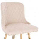 Luxury Bar stool Lion King Velvet Cream Gold - 5450108 BAR STOOLS