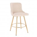 Luxury Bar stool Lion King Velvet Cream Gold - 5450108 BAR STOOLS