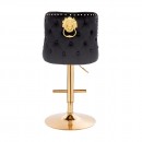 Luxury Bar stool Lion King Velvet Black Gold-5450137
