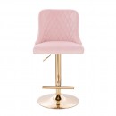 Luxury Bar stool Lion King Velvet Light Pink Gold-5450138