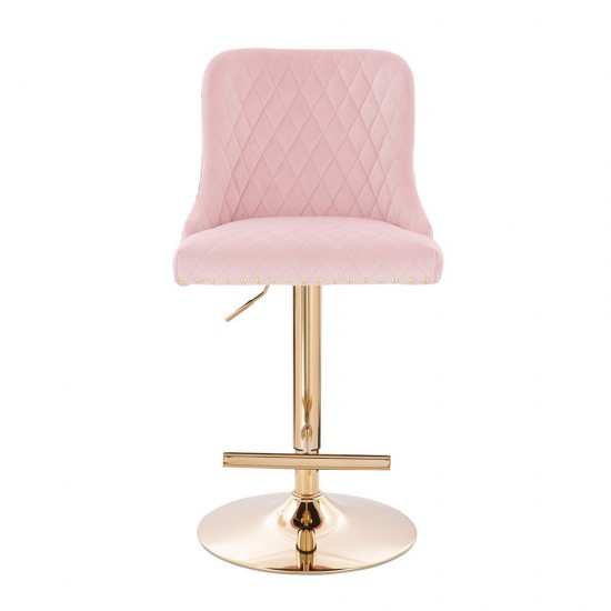 Luxury Bar stool Lion King Velvet Light Pink Gold-5450138
