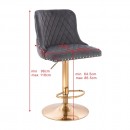 Luxury Bar stool Lion King Velvet Dark Grey Gold-5450141