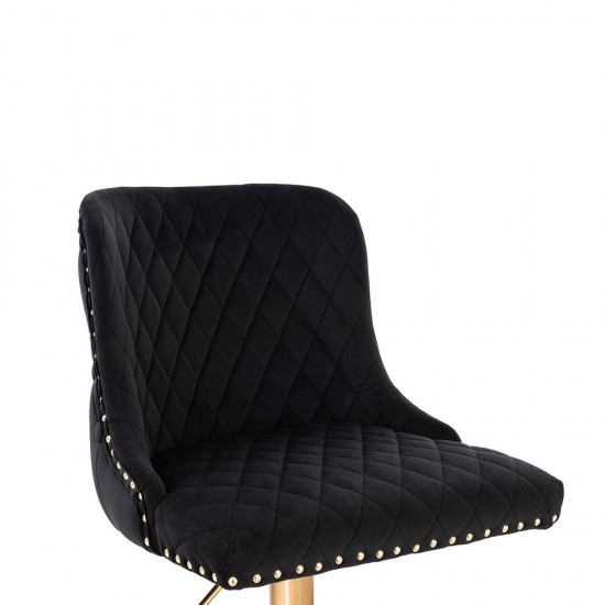 Luxury Bar stool Lion King Velvet Black Gold-5450142