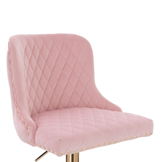 Luxury Bar stool Lion King Velvet Light Pink Gold-5450148