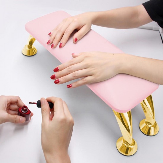 Arm rest manicure με χώρο υποδοχής συσκευής πολυμερισμού Light Pink-Gold -6961101