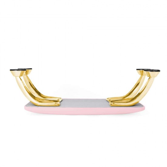 Arm rest manicure με χώρο υποδοχής συσκευής πολυμερισμού Light Pink-Gold -6961101