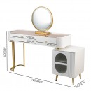 Boudoir Top Glass Σετ Table and Led touch Hollywood Mirror  White-6940122