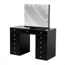 Best seller Vanity 120cm Table Glass Top & Hollywood Full Mirror Black - 6961059
