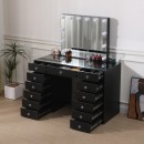 Best seller Vanity 120cm Table Glass Top & Hollywood Full Mirror Black - 6961059